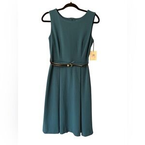 Calvin Klein Teal a line dress NWT